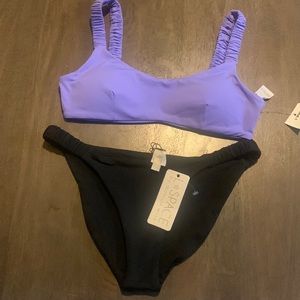 NEW L*SPACE bundle Bralette bikini top and bikini bottom small